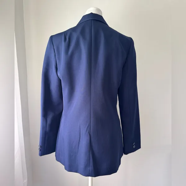 Vintage ‘80s Panther Navy Blue Single Breasted Blazer - Image 4