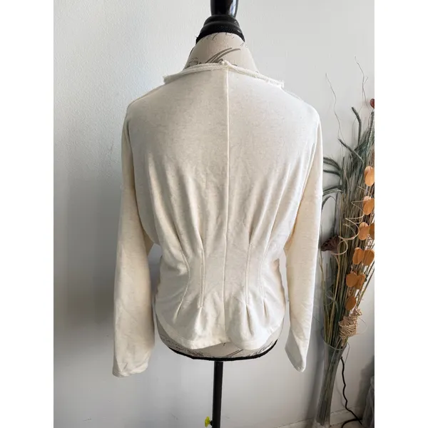 Pilcro Anthropologie Womens Cream Heathered‎ Corset Waist Top OB1581050 Size M - Image 2
