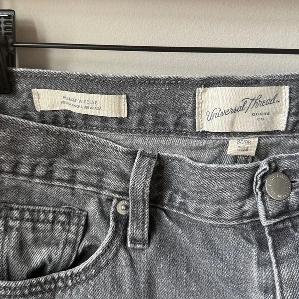 Universal Thread Gray Wash High Rise Relaxed Wide Leg Jeans - Image 3