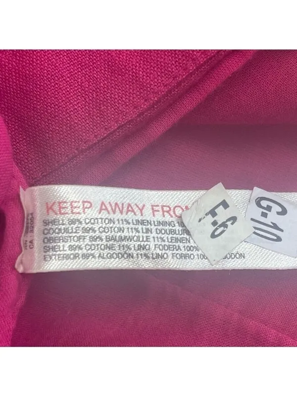 Free People Women's Vacay Pink Open back Mini Linen Cotton Blend Dress Sz M - Image 13