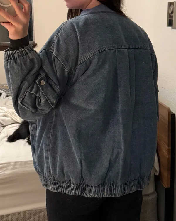 Lane201 Denim Bomber Jacket - Image 4