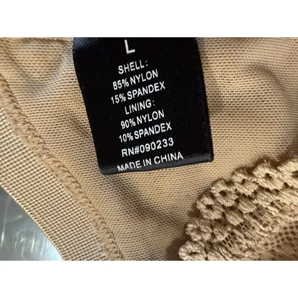 Nollie Womens Floral Lace Triangle Bralette Beige‎ Tan Size L Adjustable Straps - Image 6