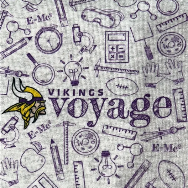 Large Backpack with Vikings Voyage design Gray - Image 5
