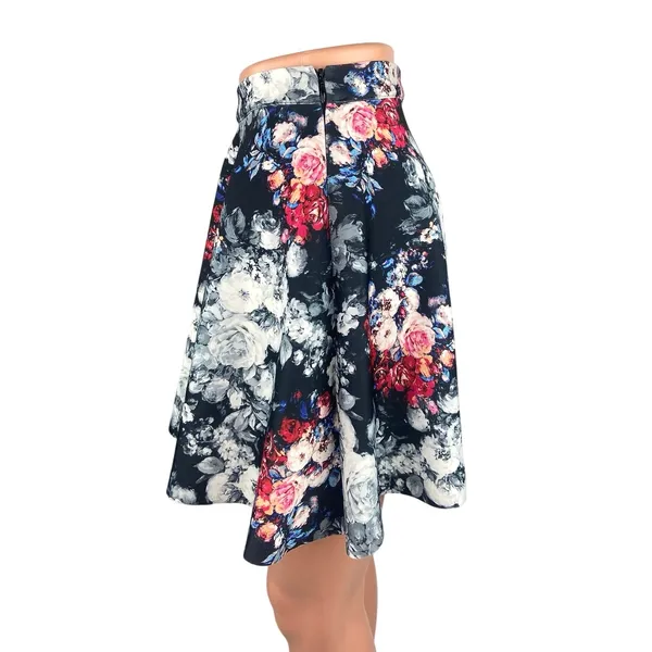 Abercrombie & Fitch Multicolor High Waist Floral Pleated A Line Mini Skirt Sz XS - Image 2