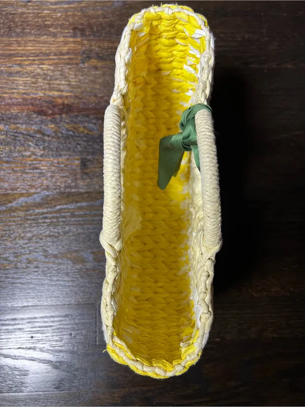 A New Day Straw Woven Lemon Tote Handbag - Image 7