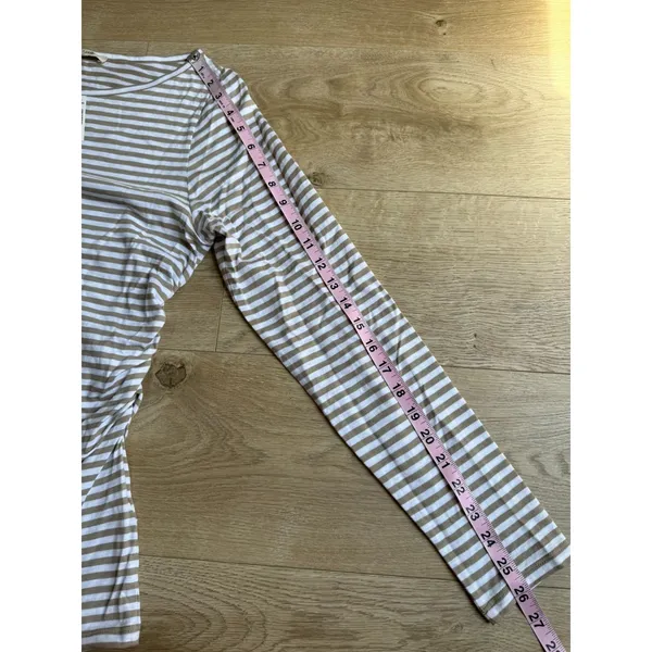 NWT Madewell Ruched Crewneck Long-Sleeve Tee in Soft Slub coastal dume size M - Image 8