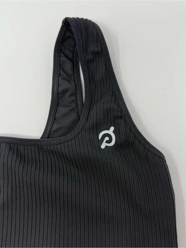 Peloton Dark Grey Ribbed Sports Bra Medium/Large Cycle Athletic Athleisure - Image 2