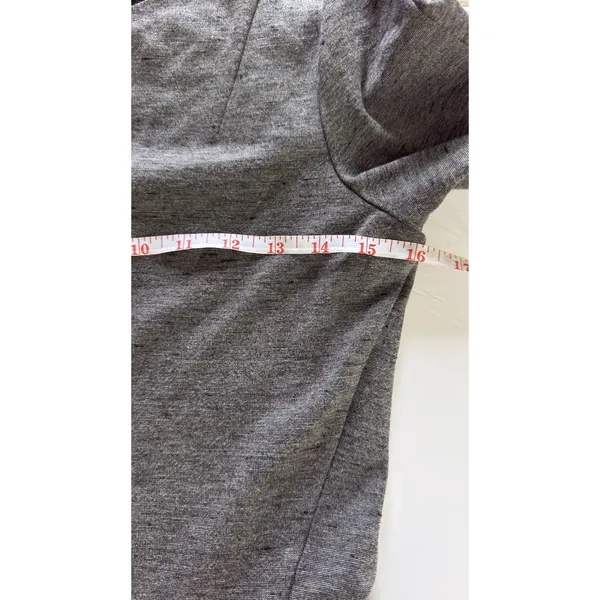 Wilfred Aritzia Womens Gray Knit Mini Dress Size 8 Pleated Long Sleeve Fit Flare - Image 7