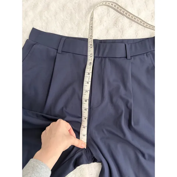 Halara Flex™ Navy Blue High Waisted Pocket Straight Leg Crepe Work Pants L - Image 7