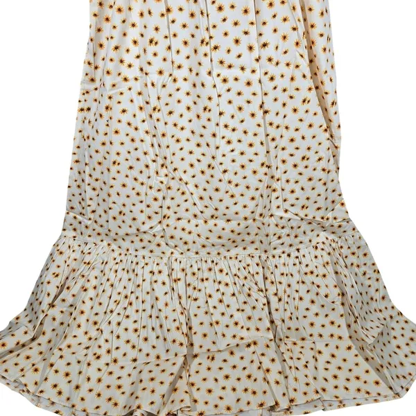WeWoreWhat Smocked Midi Dress Ditsy‎ Daisies Ivory Multi Womens Size M New - Image 5