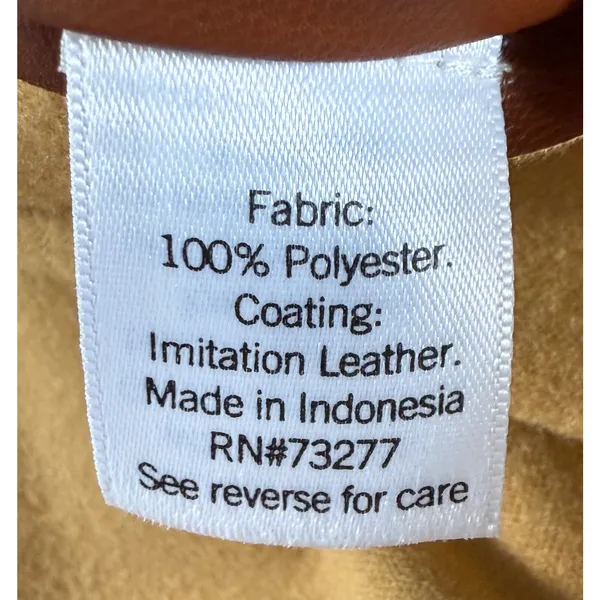 Nine West Dress Womens Size M Brown Faux Leather Wrap Short Sleeve Collar V Neck - Image 4