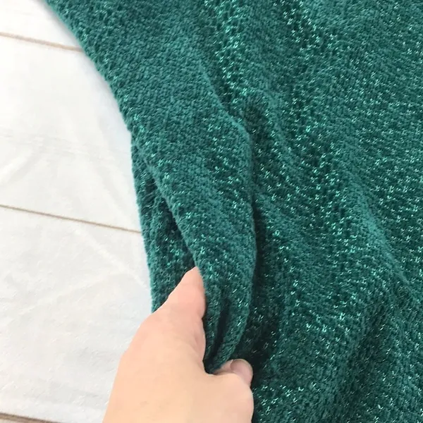 Flawless Green Chenille Pocketed Oversized Cardigan - Image 8