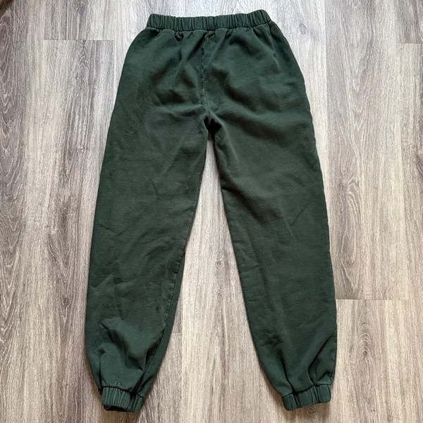 John Galt Brandy Melville Forest Green Fleece Track Pants Sweat Pants Joggers - Image 2