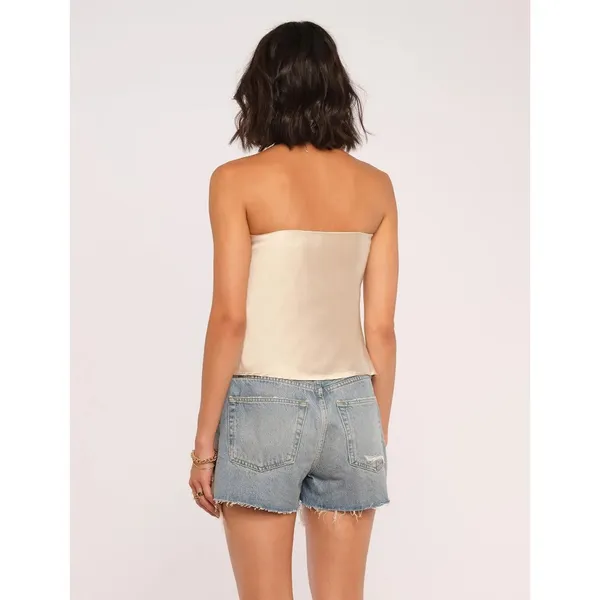 HEARTLOOM Monico Top in Oyster Medium New Womens Strapless Satin Tank - Image 11