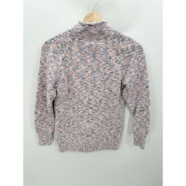 L.L.‎ Bean Pink Speckle Mock Neck Pullover Sweater 100% Cotton Womens Small FN21 - Image 3