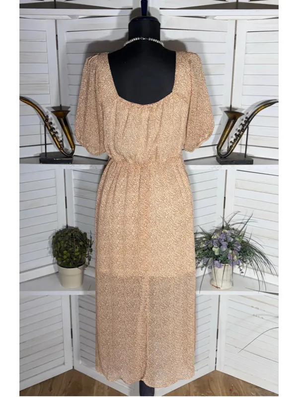 Vintage Y2K dress chiffon ditzy floral grunge 90s fairy cottage boho festival M - Image 2