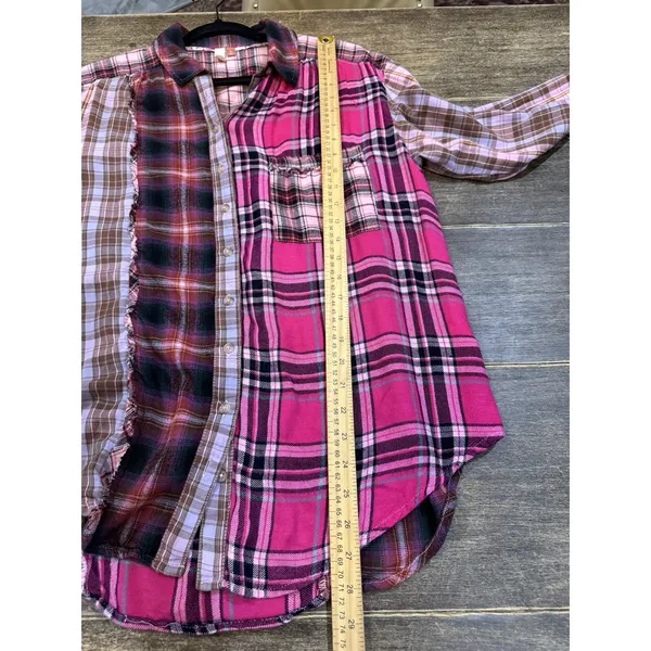 ANTHROPOLOGIE PILcro WOMENS PATCHWORK BOHO TOP SHIRT PLAID WESTERN Size‎ Medium - Image 12