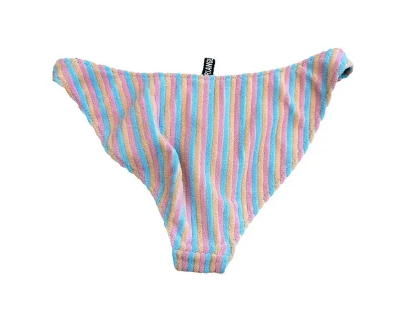 Triangl Melrose Terrycloth Sherbet Colorful Stripes One Shoulder Bikini XL - Image 6