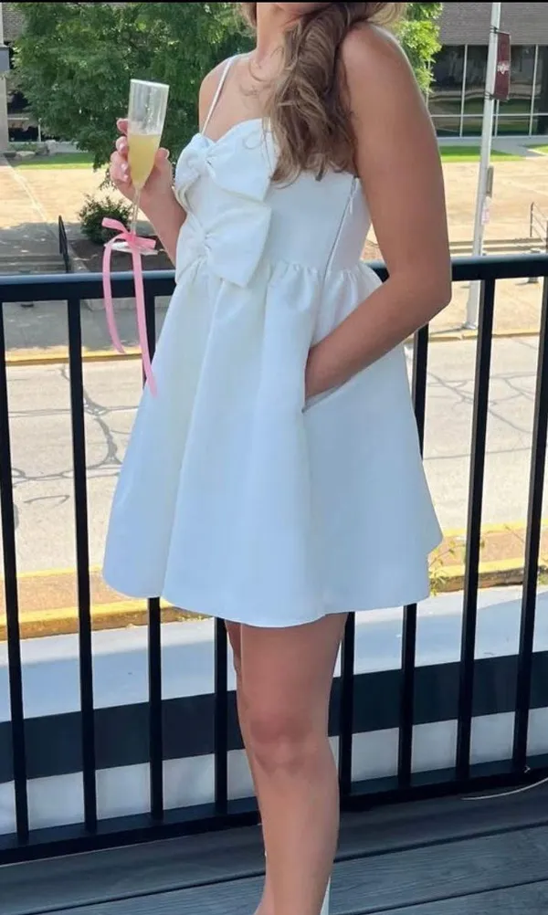 Anthropologie Dress Mini White - Image 4