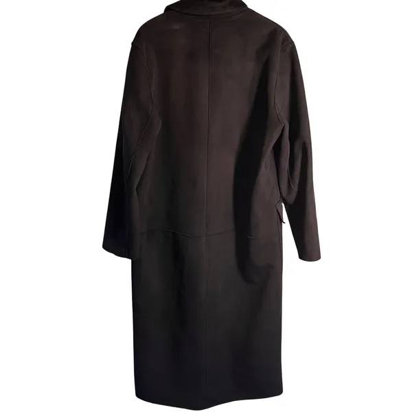 Harve Benard by Bernard Holtzman Womens‎ Black Suede Long Coat Jacket Size 14 - Image 2