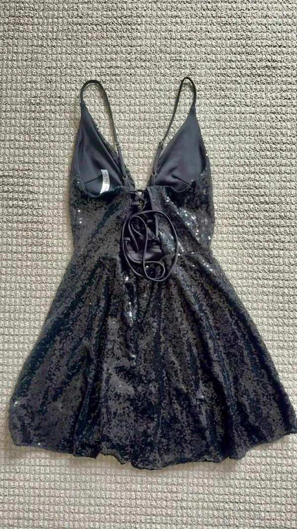 Lucy in the Sky Sequin Dress Black - Image 3