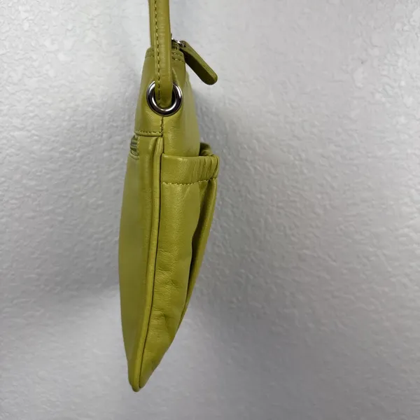 ili Small‎ Crossbody Bright Chartreuse Green Leather Zip Top Exterior Pockets - Image 5