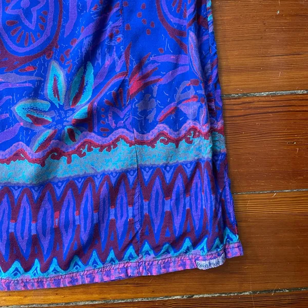 Vintage Rainbow Jo Tropical Vibrant Floral Hawaiian Resort Dress Sz Medium💛 - Image 10