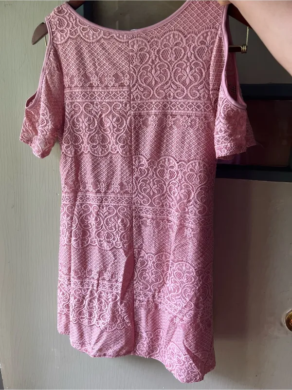 Daisy Pink Lace Fit & Flare Short Sleeve Dress - Image 4
