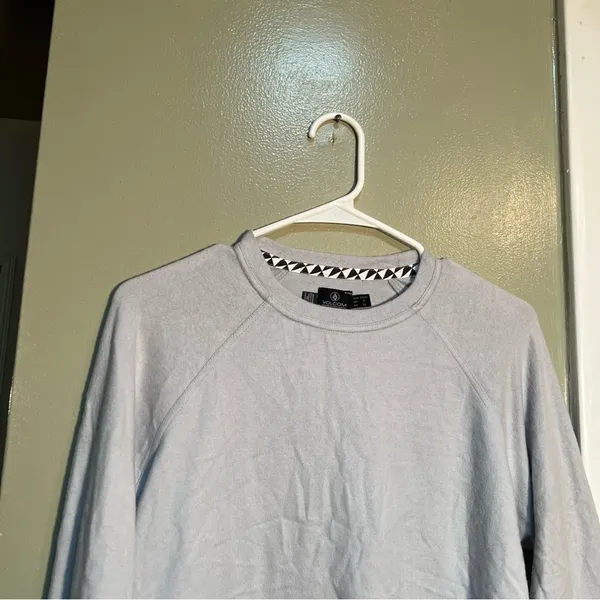 Volcom Women's Size Small Lil Crewneck Sweatshirt Light Gray True To This Cotton - Image 2