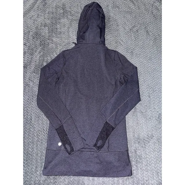 Lululemon Womens Stride Zip Up Hoodie High Collar Heathered Purple Fitted Sz 6 - Image 5