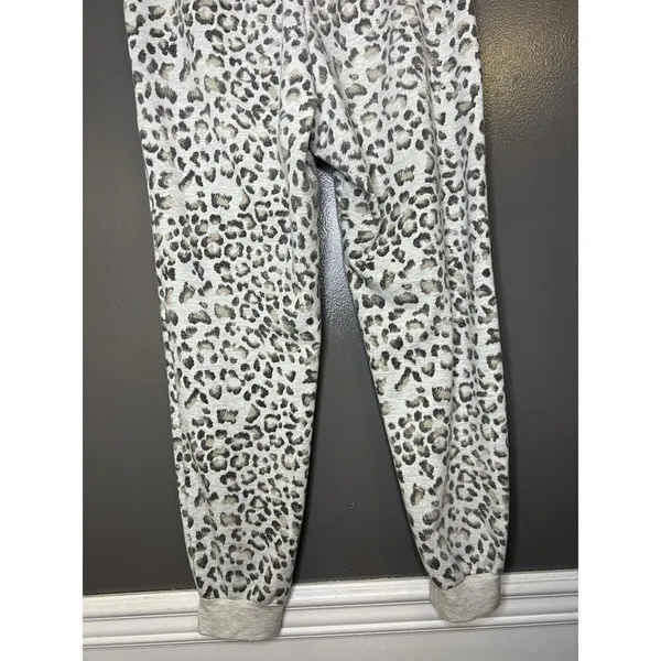 Entro Sweatpants Womens Medium Gray Leopard French Terry Jogger Lounge Cuffed - Image 7
