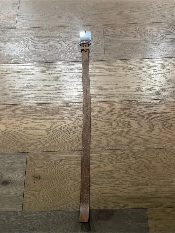 Vintage Guess Leather Belt Western Floral Engraved Silver Plate Buckle Size M - Image 11