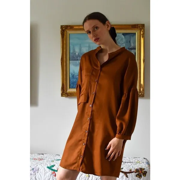 Eve Gravel Eastwood Dress- Copper Size S - Image 4