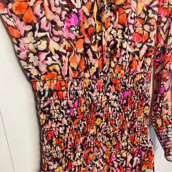 Misa Los Angeles Celina Dress in Fire Floral Feminine - Red, Pink, Black XS Gorg - Image 6
