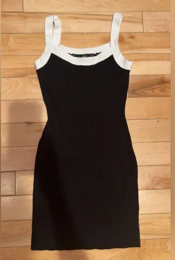Lulu’S Effortless Influence Black Ribbed Color Block Mini Sweater Dress - Image 3