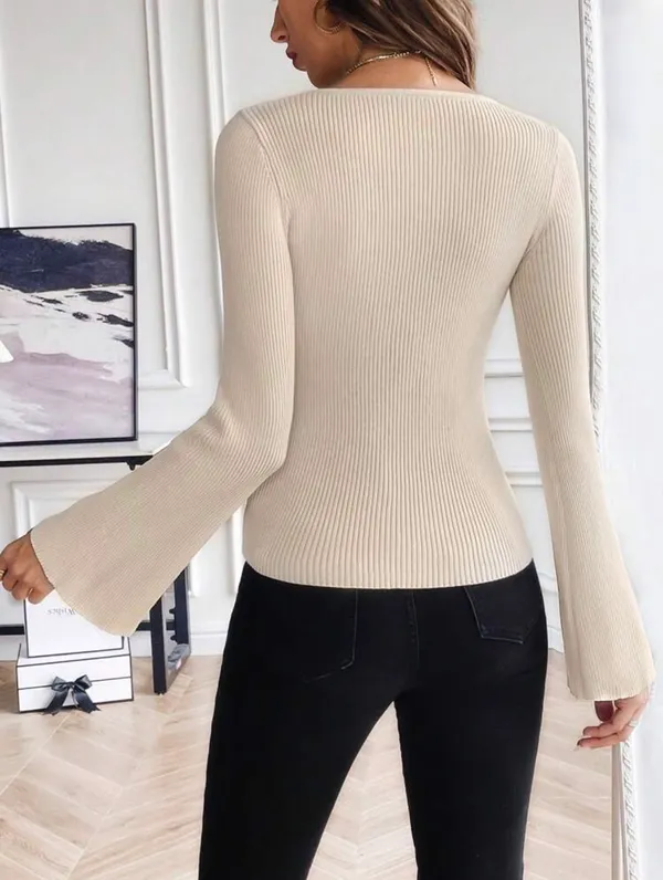 SHEIN Bell Sleeve Sweater - Image 2