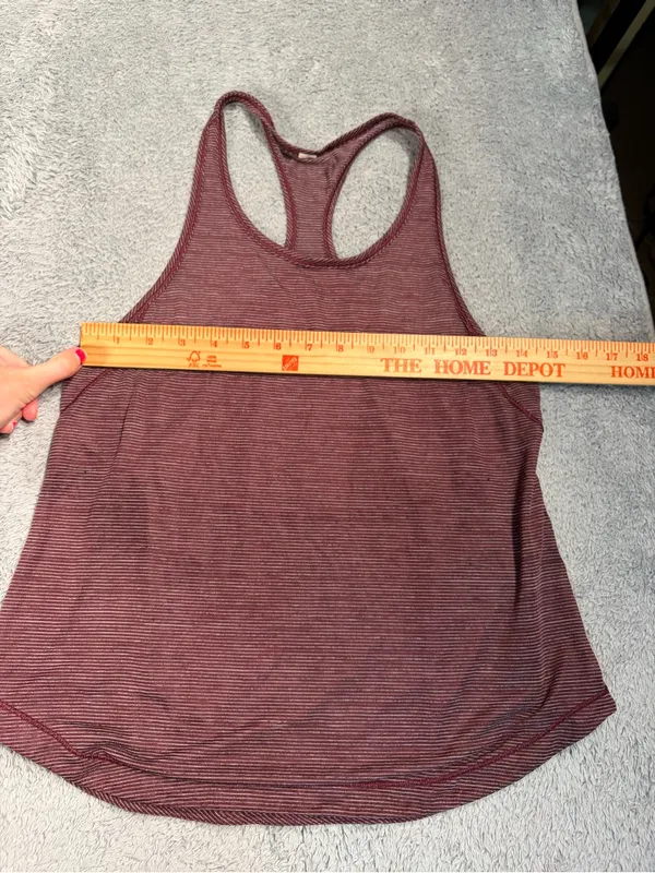 Lululemon Racerback Tank Top Burgundy Stripe - Image 4