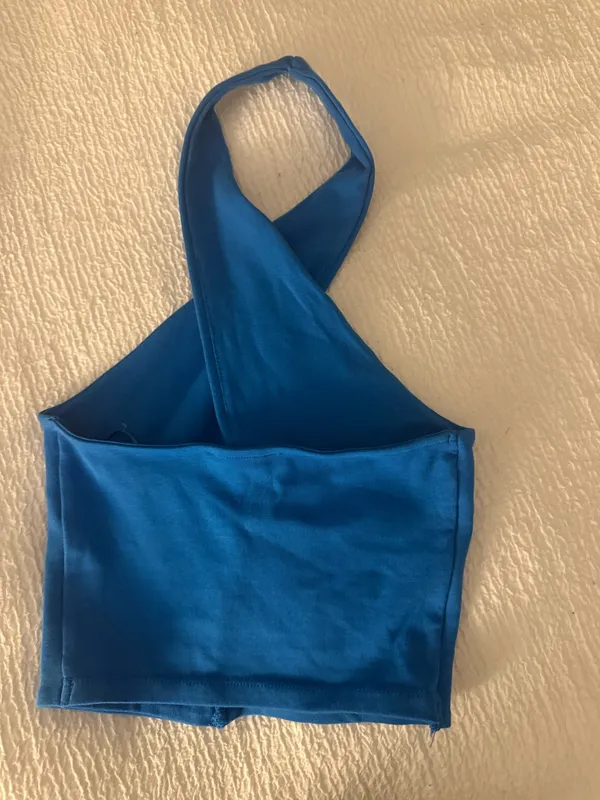 Blue crop top halter  - Image 2