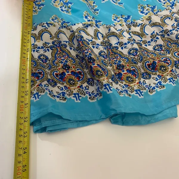 Women's Free Size Turquoise Boho Maxi Dress V-Neck Tassel Tie Kimono Sleeve‎ - Image 4