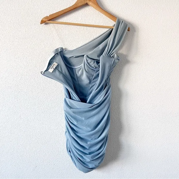 House of CB Clementine Baby Blue Cut Out Bodycon Ruched Cocktail Mini Dress - Image 10