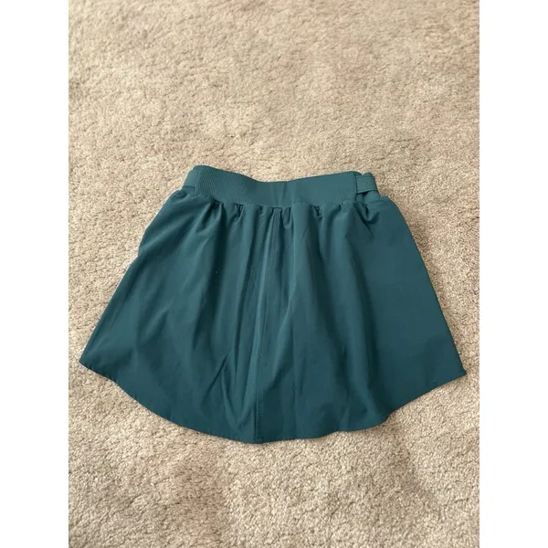 Alo High-Waist Elevation Fleece Lined Mini Skirt, Midnight Green, Size XS New - Image 4