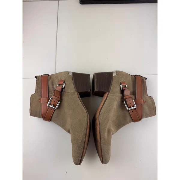 COACH‎ Pauline Taupe Suede Leather Buckle Ankle Boots Booties Womens Size 6 - Image 10