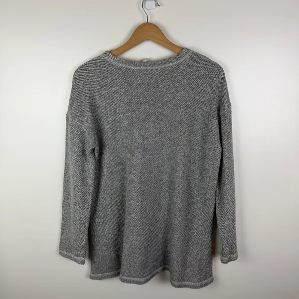 Eileen Fisher‎ Organic Cotton Marled Knit Sweater Small Grey Minimalist Capsule - Image 4
