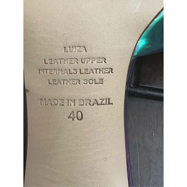 Wittner Luiza Luster Holographic Leather Flared Sandal - Image 9