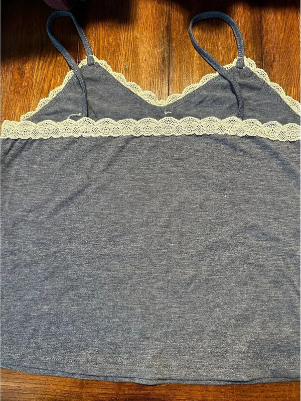2pc tank and shorts pj set sz M Blue Size M - Image 2