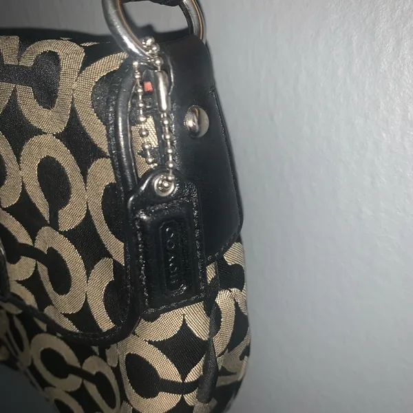 Vintage coach double c logo black shoulder bag - Image 8