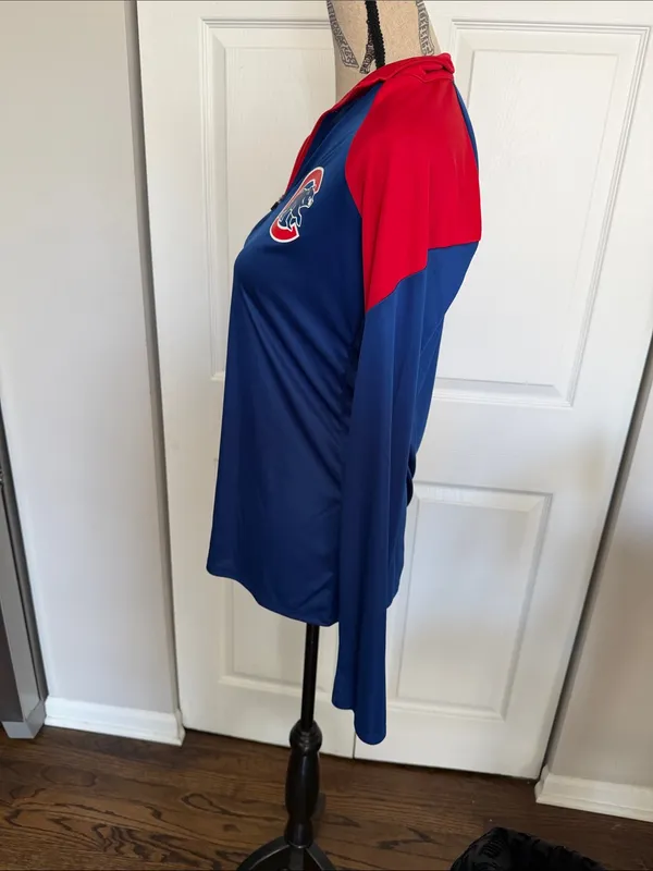 Fanatics Chicago Cubs Long Sleeve Quarter Zip Pullover Shirt Size Small - Image 4