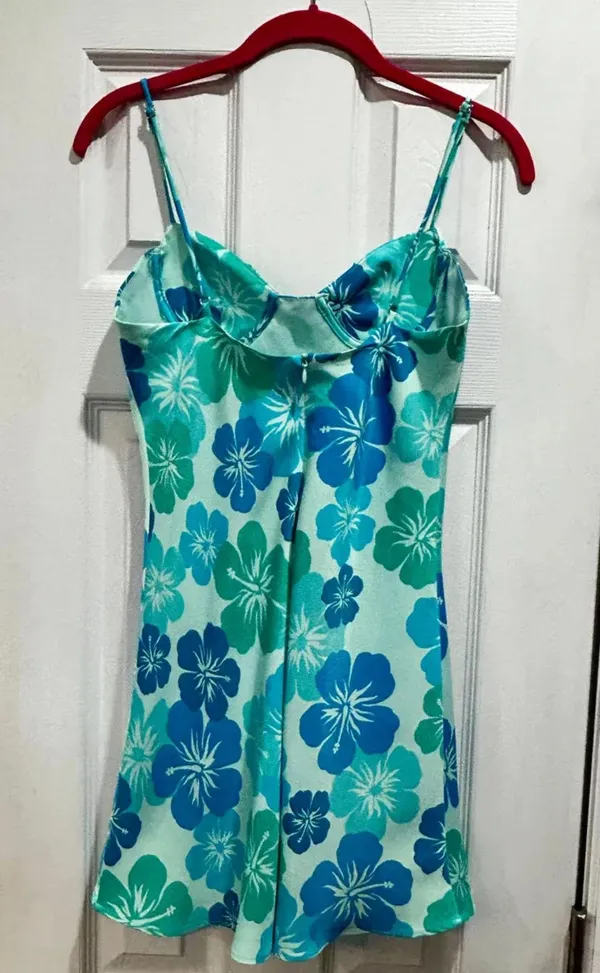 Zara Hawaiian Blue Dress - Image 4