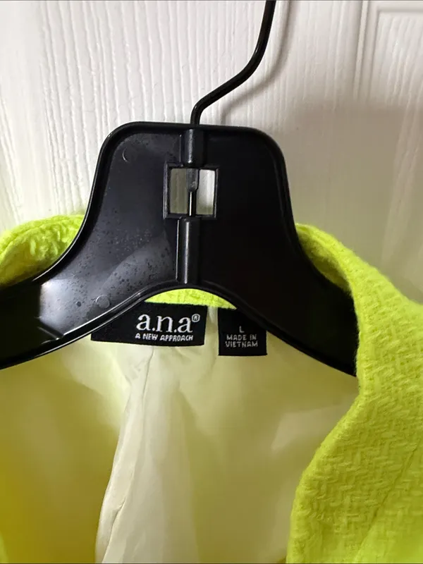 ANA Neon Yellow Textured Zip Jacket large - Image 2