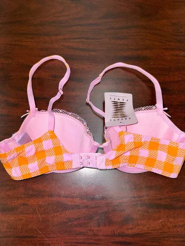 NWT Savage X Fenty Gingham Remix Low-Cut Balconette Bra Size 34B - Image 2